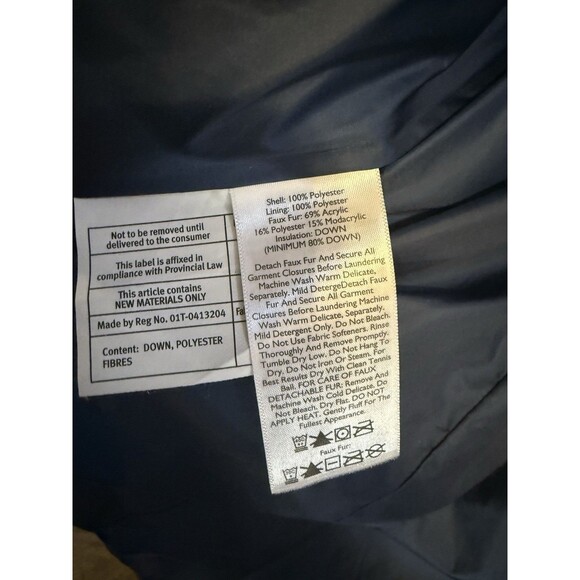 Eddie Bauer Hooded Parka Jacket Glacier Blue Good Down Womens Size 2XL XXL Fur - Picture 7 of 9